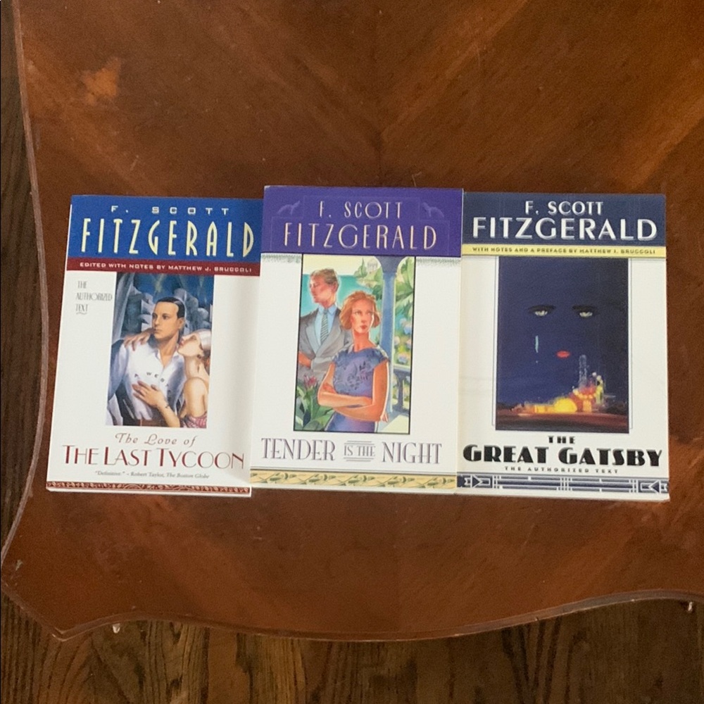 F. Scott Fitzgerald Paperback Books The Great Gatsby Tender is the Night Tycoon